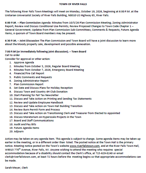 10.19.26 Plan Commission and Town Board